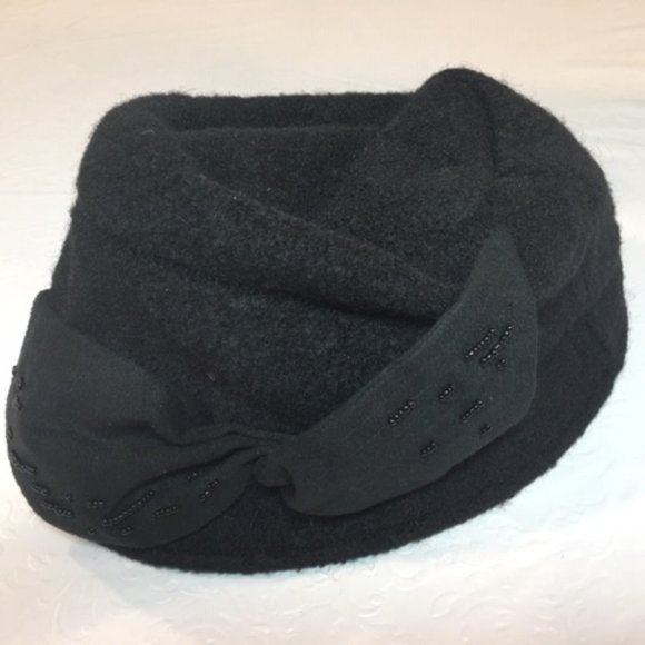 Vintage Saks Fifth Ave Black Wool Hat main image 7